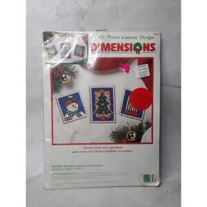 Vintage Dimensions Waste Canvas Design Counted Cross Stitch Holiday Stamps 8503